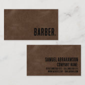 Premier Brown Imitats Leather Barber Visitenkarte (Vorne/Hinten)