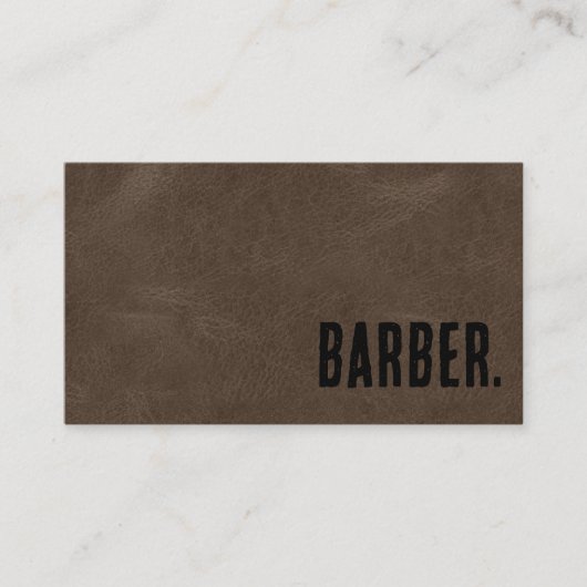 Premier Brown Imitats Leather Barber Visitenkarte (Vorderseite)