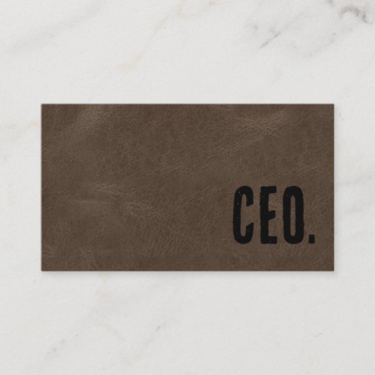 Premier Brown Imitats Leather CEO Visitenkarte (Vorderseite)