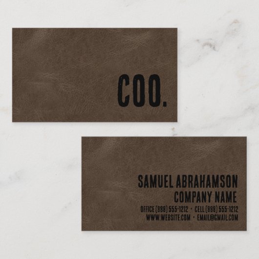 Premier Brown Imitats Leather COO Visitenkarte (Vorne/Hinten)