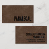Premier Brown Imitats Leather Paralegal Visitenkarte (Vorne/Hinten)