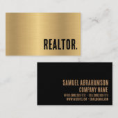 Premier Imitats Gold Brushed Metal Realtor Visitenkarte (Vorne/Hinten)