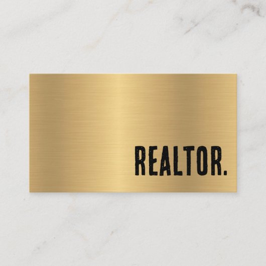 Premier Imitats Gold Brushed Metal Realtor Visitenkarte (Vorderseite)