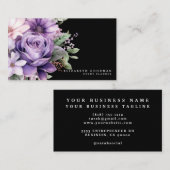 Premier Lila Floral Black Business Cards Visitenkarte (Vorne/Hinten)