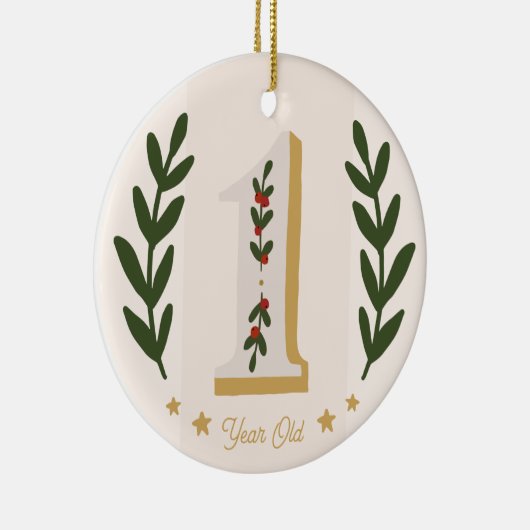 Premier Noël 1 an Keramik Ornament (Rechts)