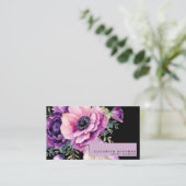 Premier Pink Lila Schwarze Visitenkarten Visitenkarte (Stehend Vorderseite)