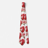 Premier Red Orchids Formal Sharp Neck Tie Krawatte (Vorderseite)