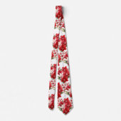 Premier Red Orchids Formal Sharp Neck Tie Krawatte (Rückseite)