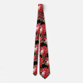 Premier Red Orchids Formal Sharp Neck Tie Krawatte (Rückseite)
