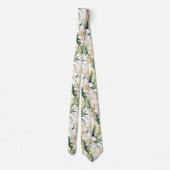 Premier White Orchids Formal Sharp Neck Tie Krawatte (Rückseite)