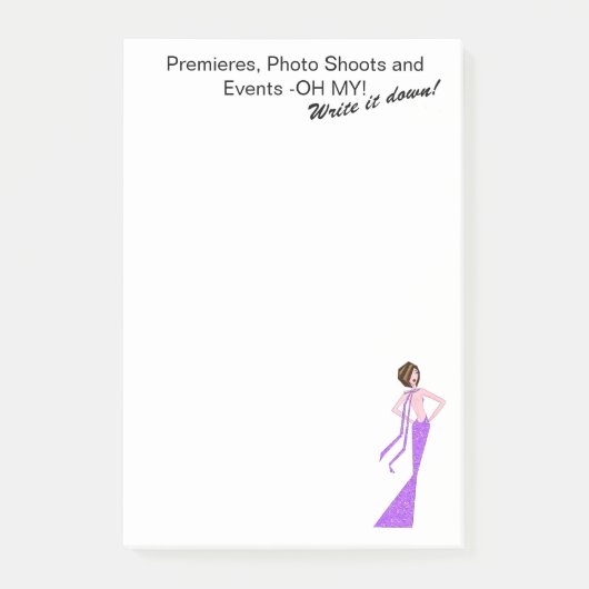 Premiere, Foto Shoots & Events! DIVA Post-it Klebezettel (Vorderseite)