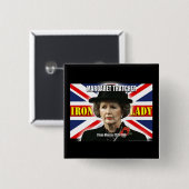 Premierminister Margaret Thatchers Button (Vorne & Hinten)