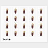 Premium 3D-Eiskaffee mit Karamell-Drip-Sticker Quadratischer Aufkleber (Blatt)