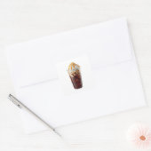 Premium 3D-Eiskaffee mit Karamell-Drip-Sticker Quadratischer Aufkleber (Umschlag)