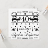 Premium 40. Geburtstag Karte (Vorderseite/Rückseite Beispiel)