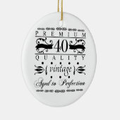 Premium 40. Geburtstag Keramik Ornament (Rechts)
