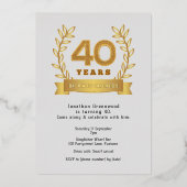 Premium '40 Jahre Awesomness' Leichtgold Folieneinladung (Vorderseite)