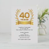 Premium '40 Jahre Awesomness' Leichtgold Folieneinladung (Stehend vorne)