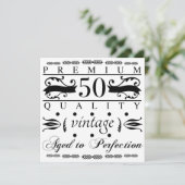 Premium 50. Geburtstag Karte (Stehend Vorderseite)