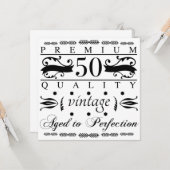 Premium 50. Geburtstag Karte (Vorderseite/Rückseite Beispiel)