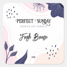 Premium Abstrakt Soy Candle Labels Quadratischer Aufkleber
