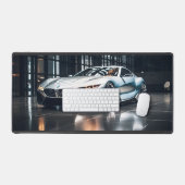 Premium Aluminium Futuristic Race Car Desk Mat Schreibtischunterlage (Tastatur & Maus)