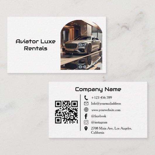 Premium Arch Auto Vermietung & Verkauf QR-Code Fot Visitenkarte (Vorne/Hinten)