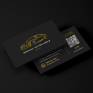 Premium-Autowäsche-Autodetailing-Service Gelb Visitenkarte