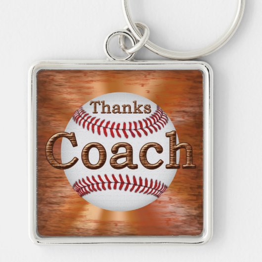 Premium Baseball Keychains GRUNGE "Danke Coach" Schlüsselanhänger (Vorne)