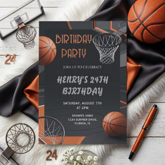 Premium Basketball Birthday Invitation Einladung