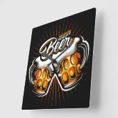 Premium Beer Square Wall Clock Quadratische Wanduhr (Winkel)