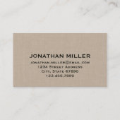 Premium Beige Linen Gold Monogram Visitenkarte (Rückseite)