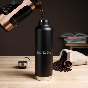 Premium Benutzerdefinierte Typografie Schwarz Ihr  Trinkflasche