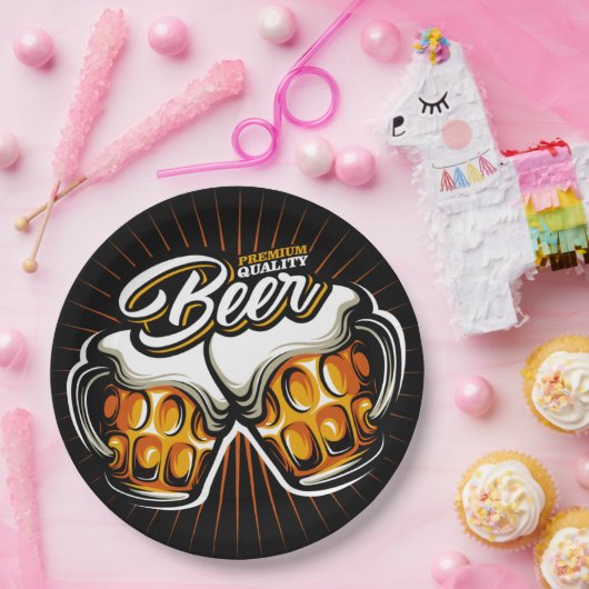 Premium-Bier Pappteller (Party)