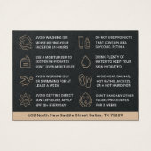 Premium Black BB Glow Facial After Care Card (Rückseite)