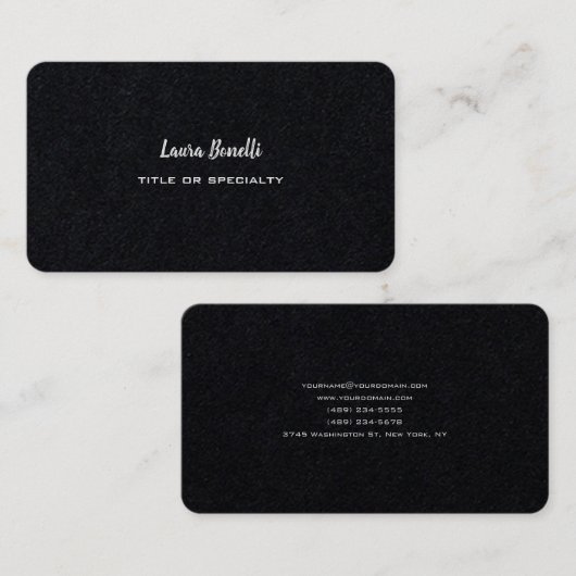 Premium Black Beruflich Modern Visitenkarte (Vorne/Hinten)