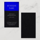Premium Black Blue Trendy Schlicht Visitenkarte (Vorne/Hinten)