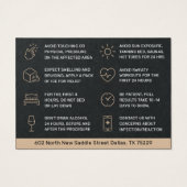 Premium Black Botox Aftercare Instruktionskarte (Rückseite)