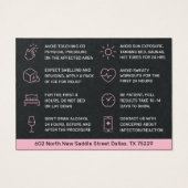 Premium Black Botox Aftercare Instruktionskarte (Rückseite)