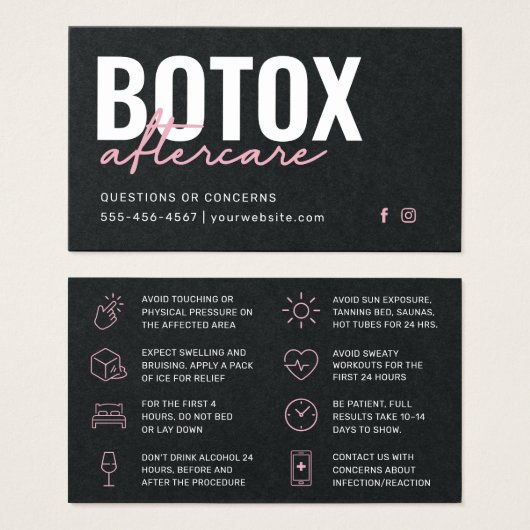 Premium Black Botox Injection Card (Vorne & Hinten)