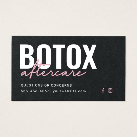 Premium Black Botox Injection Card (Vorderseite)