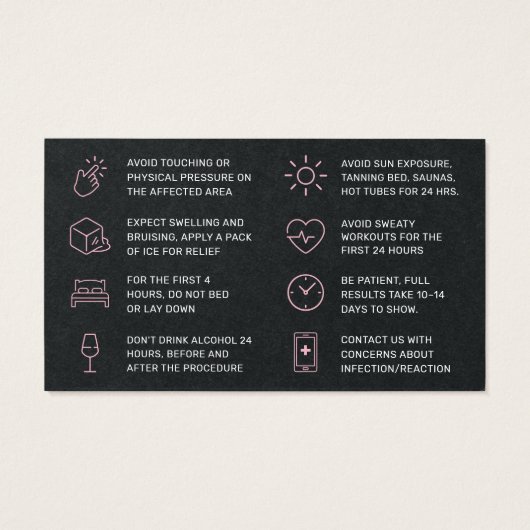 Premium Black Botox Injection Card (Rückseite)