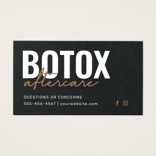 Premium Black Botox Injection Card (Vorderseite)