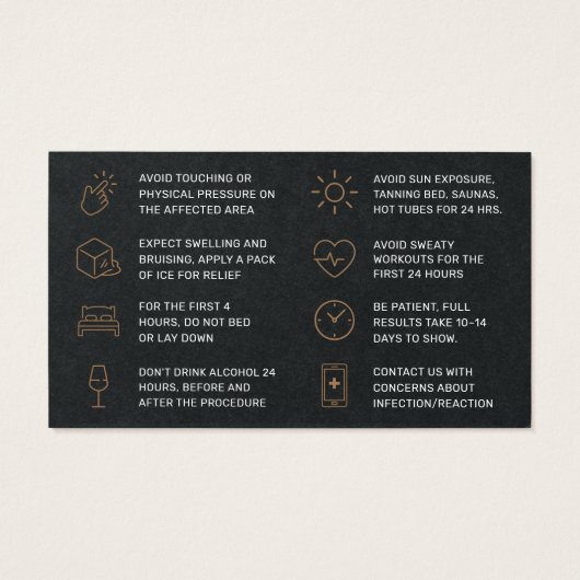 Premium Black Botox Injection Card (Rückseite)