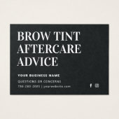Premium Black Brow Tint Aftercare Card (Vorderseite)
