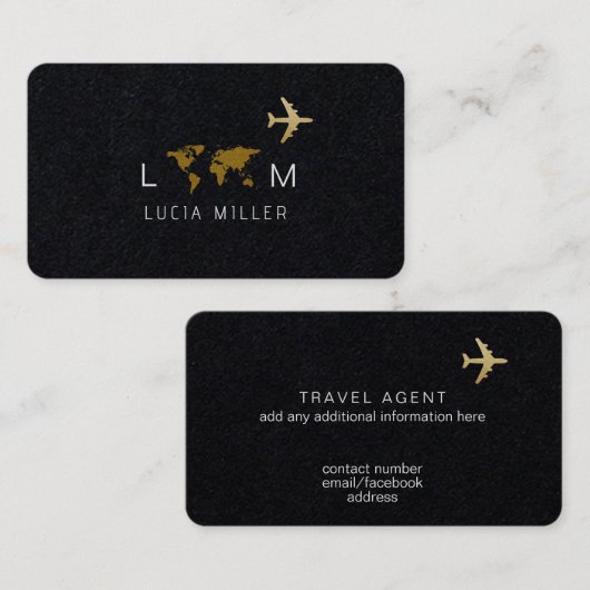 Premium Black Business Card für einen Agent Visitenkarte (Vorne/Hinten)