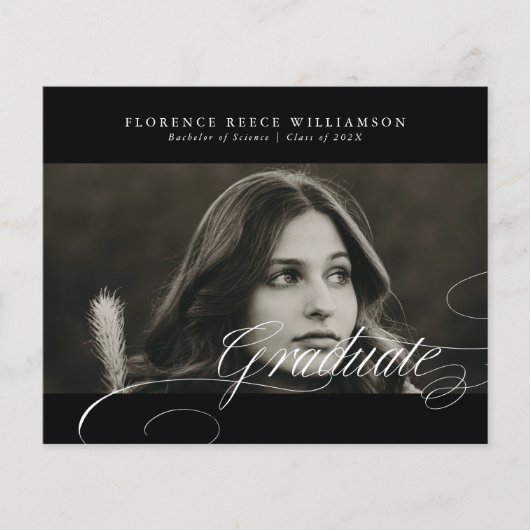 Premium Black Calligraphy Foto Uni-Abschluss (Vorderseite)