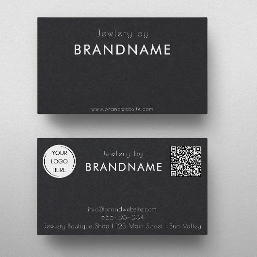 Premium Black Custom Logo QR-Code Business Card Visitenkarte
