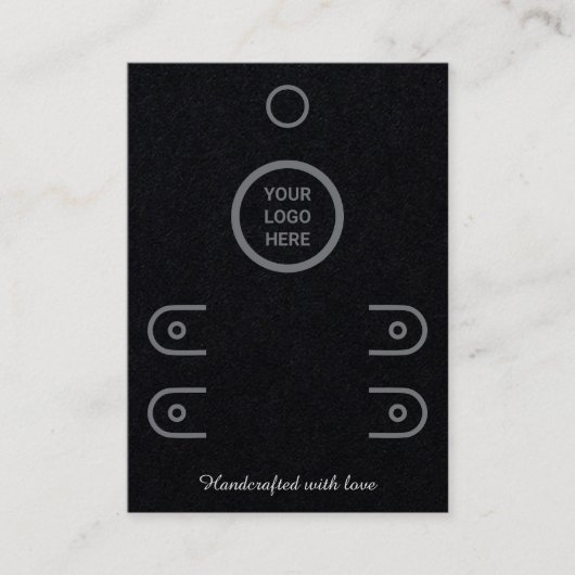 Premium Black Double Row Gestank Earring Display C Telefonnummerkarte (Vorderseite)