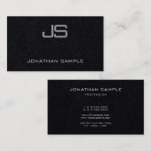 Premium Black Elegant Monogram Modern Simple Luxe Visitenkarte (Vorne/Hinten)